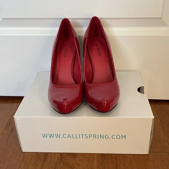 Call It Spring. Size 7.5 heels. Red - Picture 2 of 6